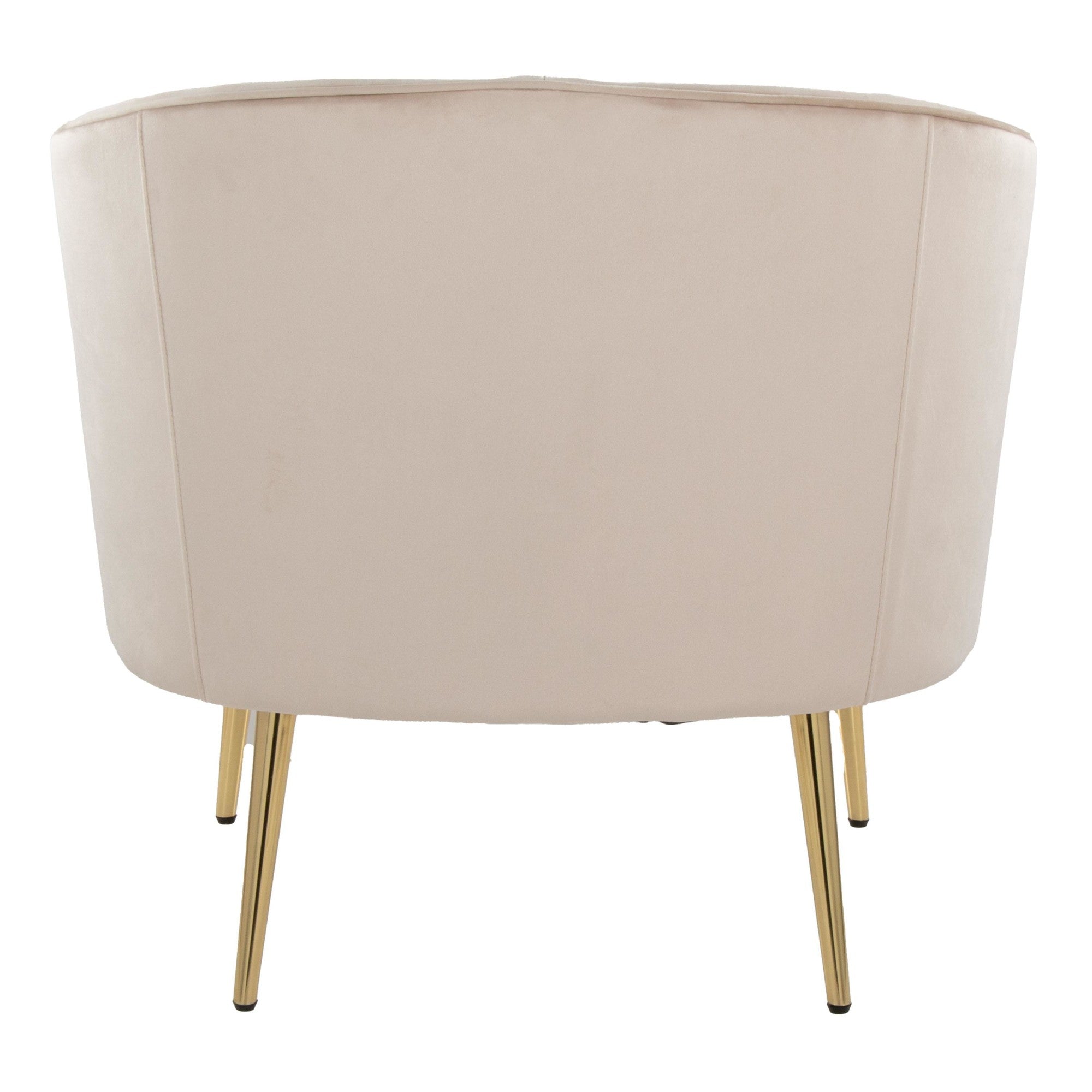 Tania Accent Chair - Gold Metal, Champagne Velvet