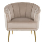 Tania Accent Chair - Gold Metal, Champagne Velvet