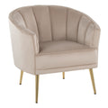Tania Accent Chair - Gold Metal, Champagne Velvet