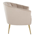 Tania Accent Chair - Gold Metal, Champagne Velvet