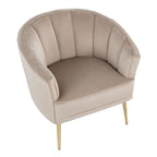 Tania Accent Chair - Gold Metal, Champagne Velvet