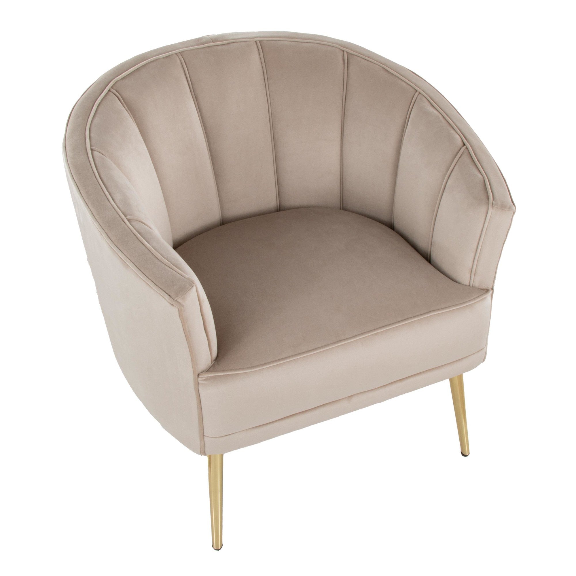 Tania Accent Chair - Gold Metal, Champagne Velvet