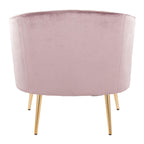 Tania Accent Chair - Gold Metal, Blush Velvet