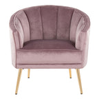 Tania Accent Chair - Gold Metal, Blush Velvet