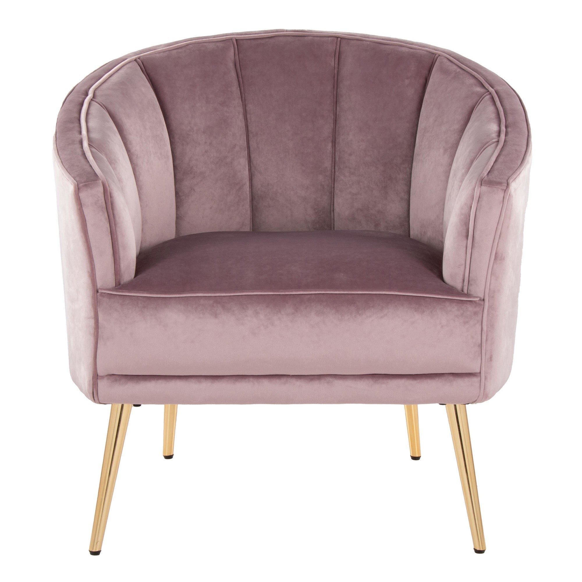 Tania Accent Chair - Gold Metal, Blush Velvet