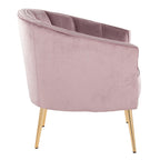 Tania Accent Chair - Gold Metal, Blush Velvet