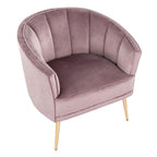 Tania Accent Chair - Gold Metal, Blush Velvet