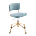 Tania Task Chair - Gold Metal, Light Blue Velvet