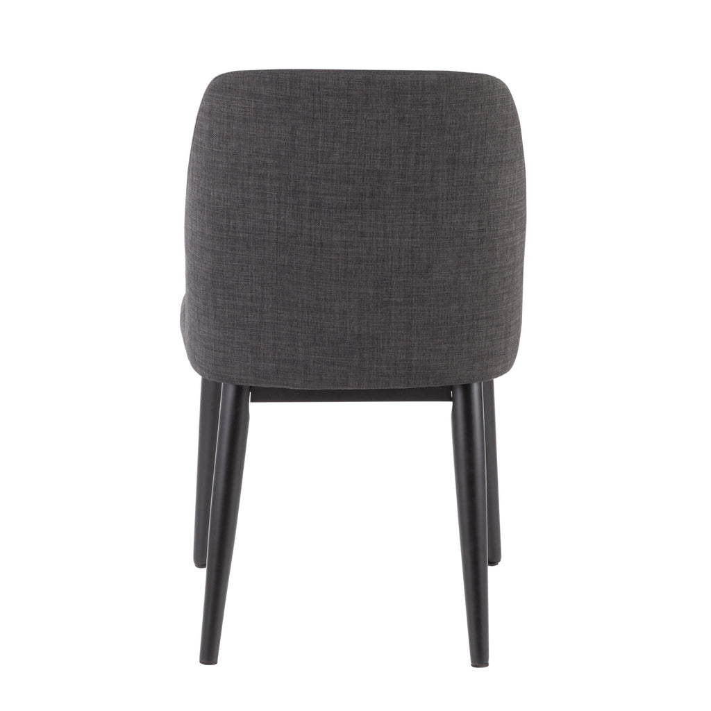 Tintori Dining Chair - Set of 2 - Black Wood, Charcoal Fabric