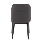 Tintori Dining Chair - Set of 2 - Black Wood, Charcoal Fabric