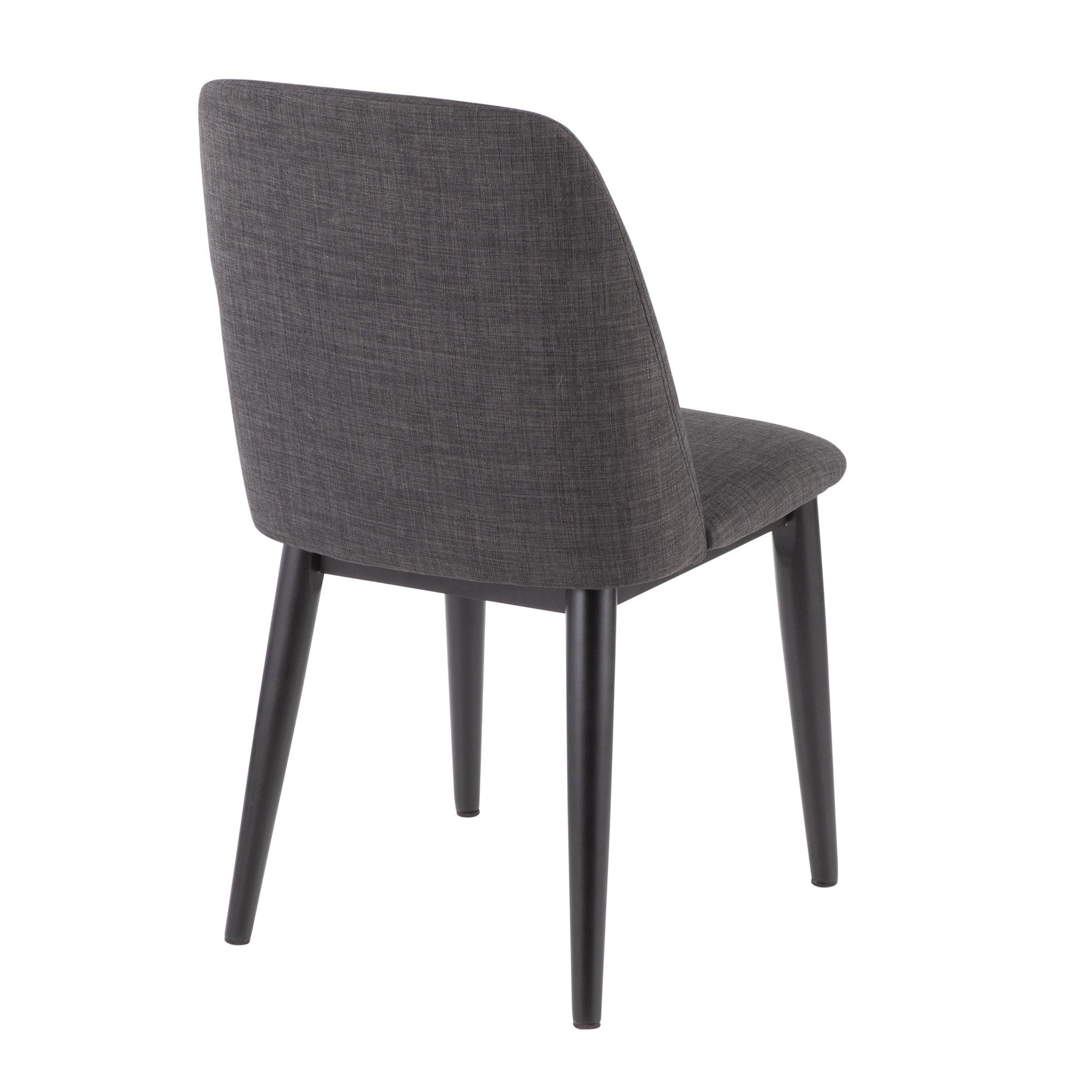Tintori Dining Chair - Set of 2 - Black Wood, Charcoal Fabric