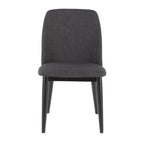 Tintori Dining Chair - Set of 2 - Black Wood, Charcoal Fabric