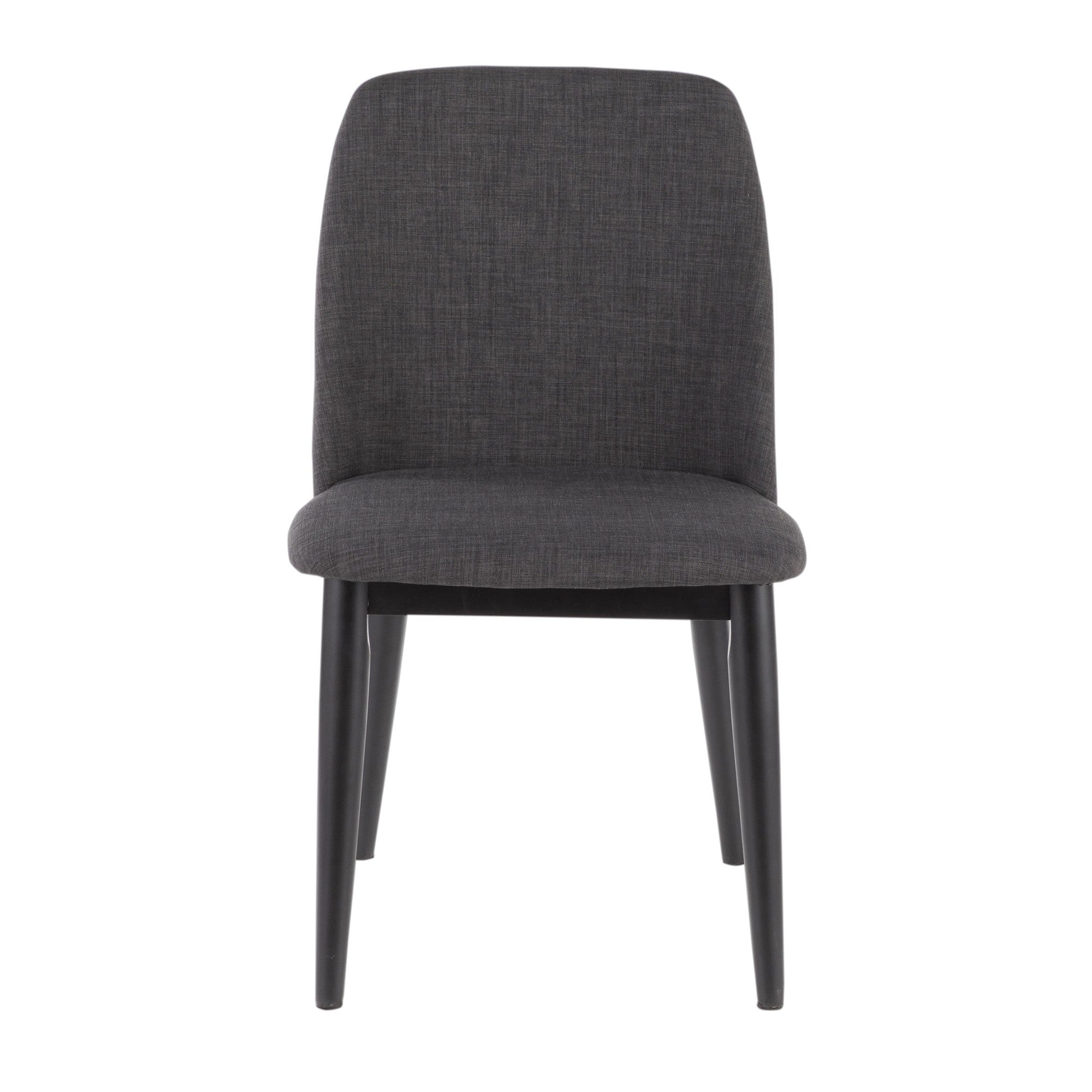 Tintori Dining Chair - Set of 2 - Black Wood, Charcoal Fabric