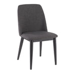 Tintori Dining Chair - Set of 2 - Black Wood, Charcoal Fabric