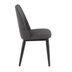 Tintori Dining Chair - Set of 2 - Black Wood, Charcoal Fabric