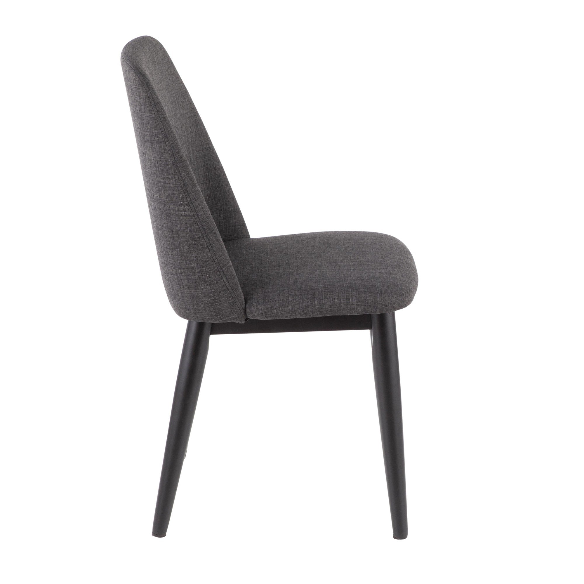 Tintori Dining Chair - Set of 2 - Black Wood, Charcoal Fabric