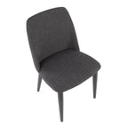 Tintori Dining Chair - Set of 2 - Black Wood, Charcoal Fabric
