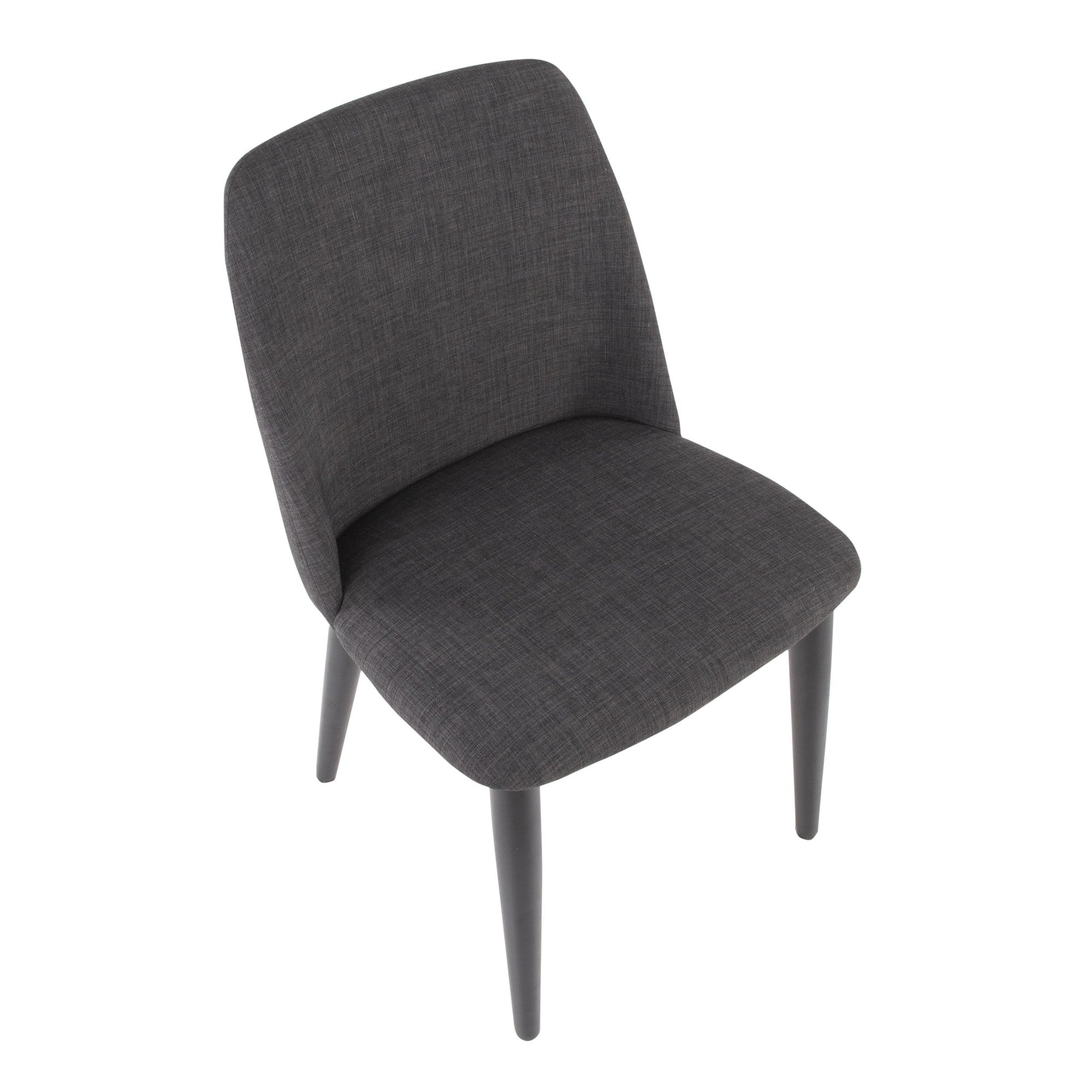 Tintori Dining Chair - Set of 2 - Black Wood, Charcoal Fabric