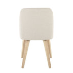Toriano Dining Chair - Set of 2 - Natural Wood, Cream Fabric