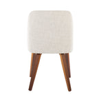 Toriano Dining Chair - Set of 2 - Walnut Wood, Beige Fabric
