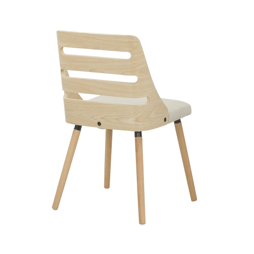 Trevi Chair - Natural Wood, Cream Fabric