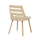Trevi Chair - Natural Wood, Cream Fabric