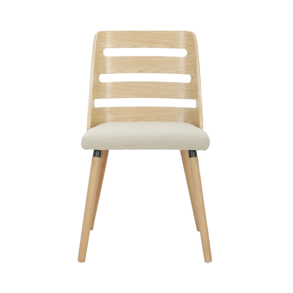 Trevi Chair - Natural Wood, Cream Fabric