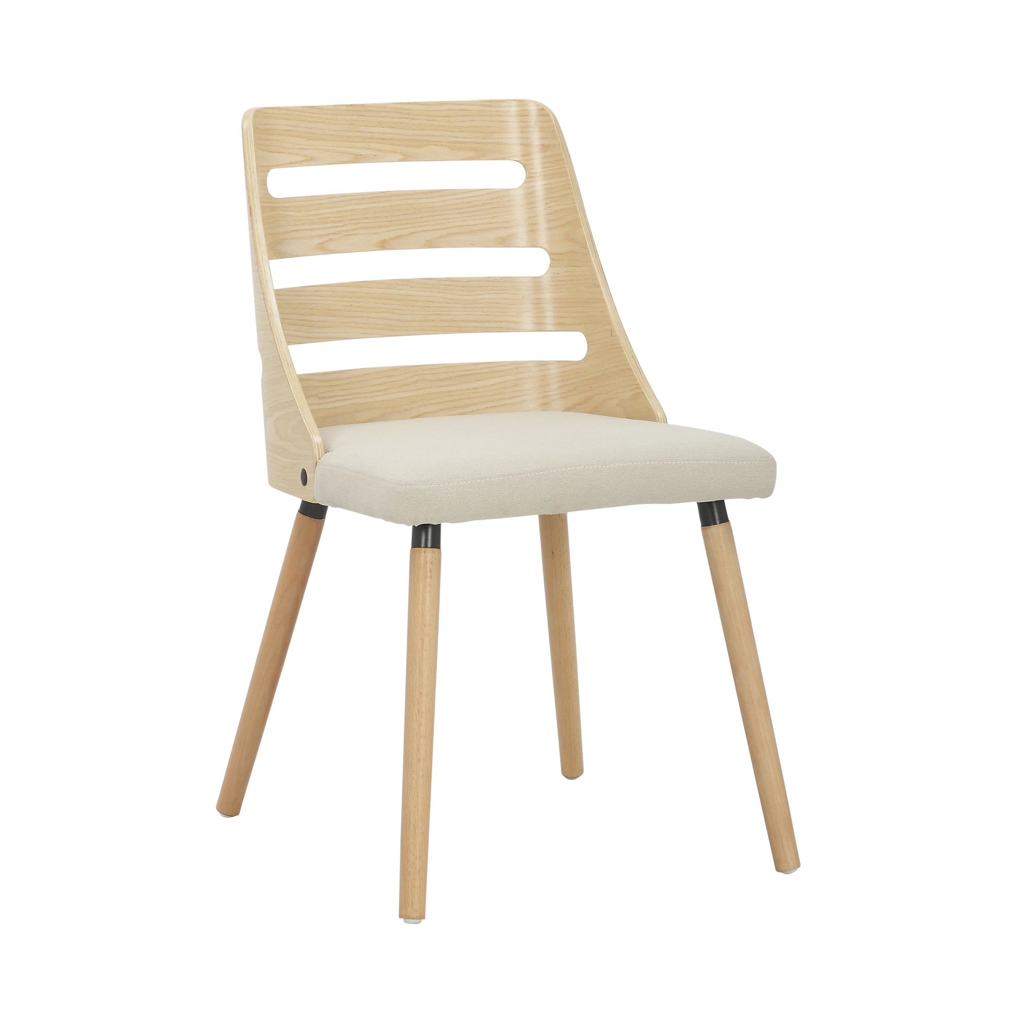 Trevi Chair - Natural Wood, Cream Fabric