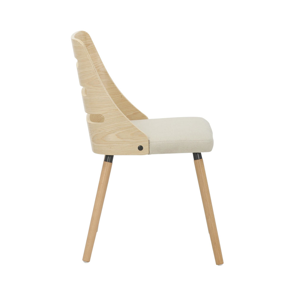 Trevi Chair - Natural Wood, Cream Fabric