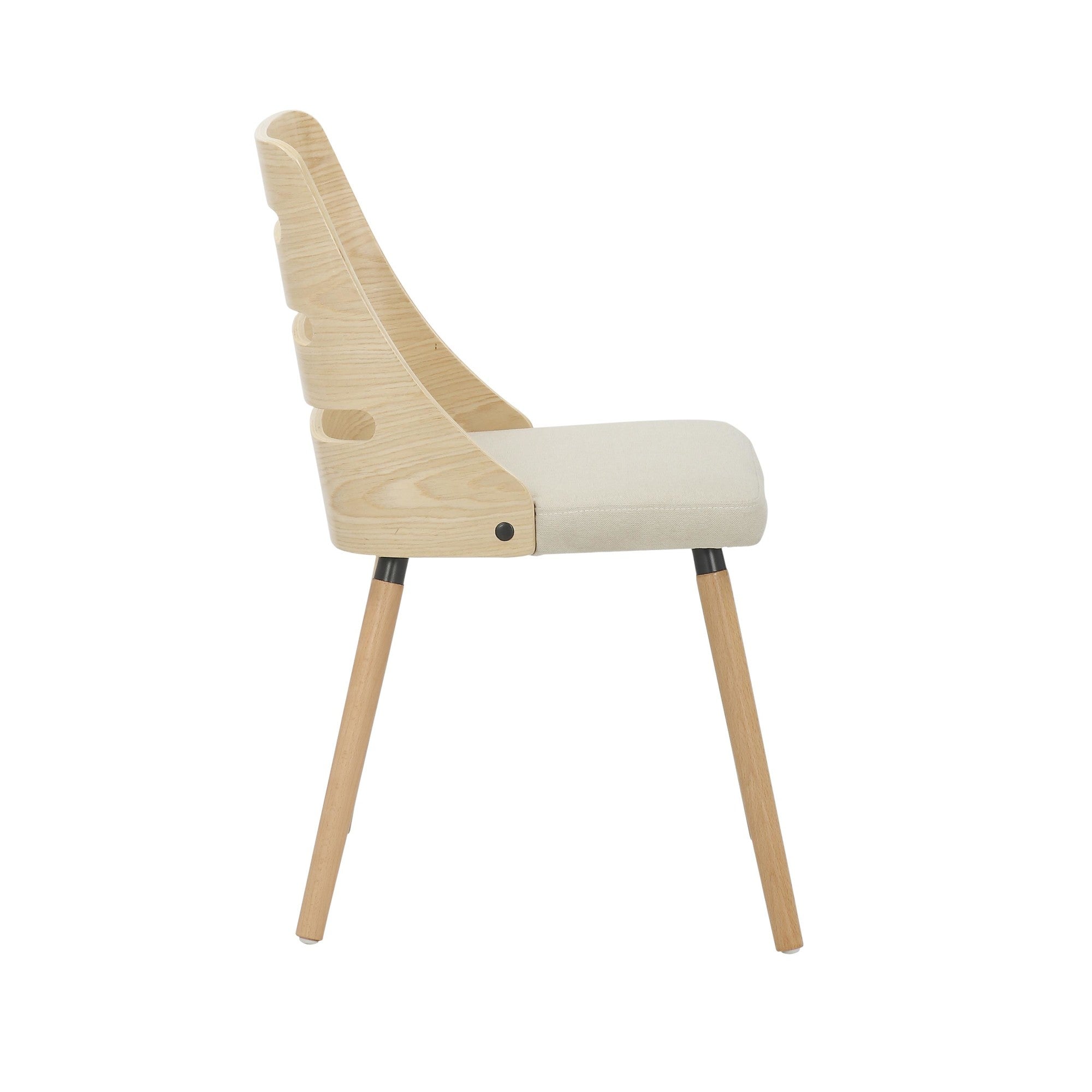 Trevi Chair - Natural Wood, Cream Fabric