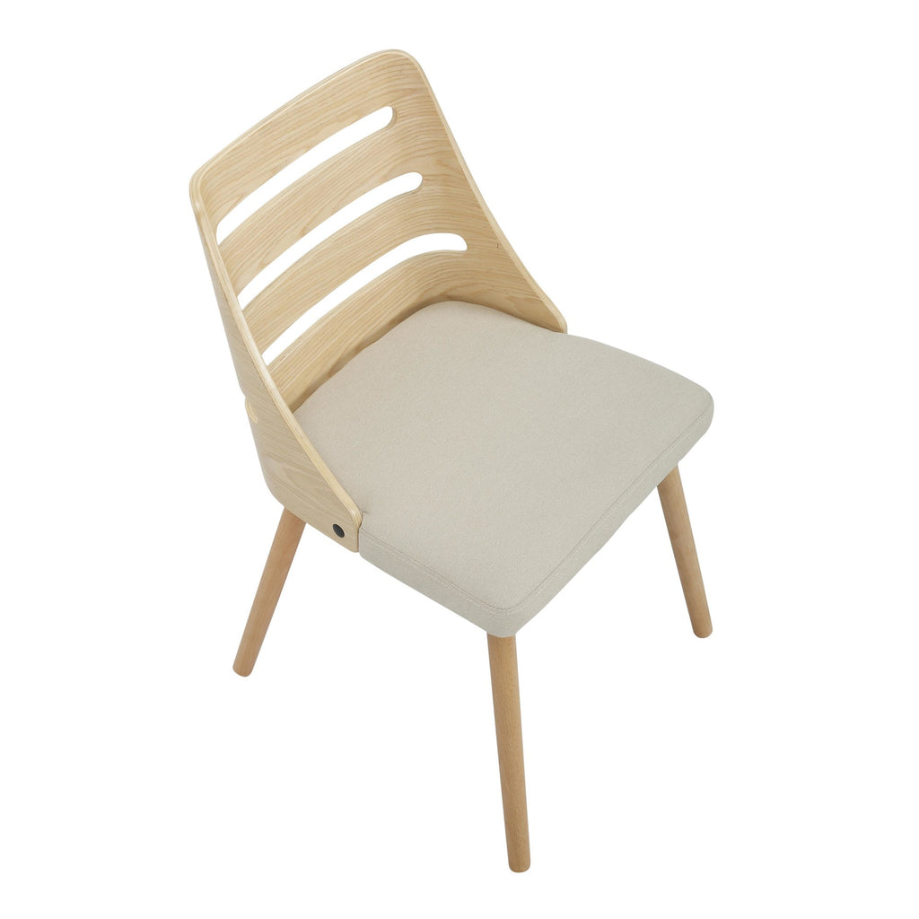 Trevi Chair - Natural Wood, Cream Fabric