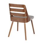 Trevi Chair - Walnut Wood, Grey Fabric