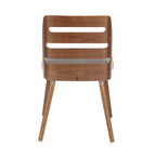 Trevi Chair - Walnut Wood, Grey Fabric