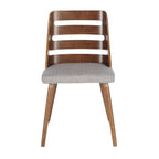 Trevi Chair - Walnut Wood, Grey Fabric