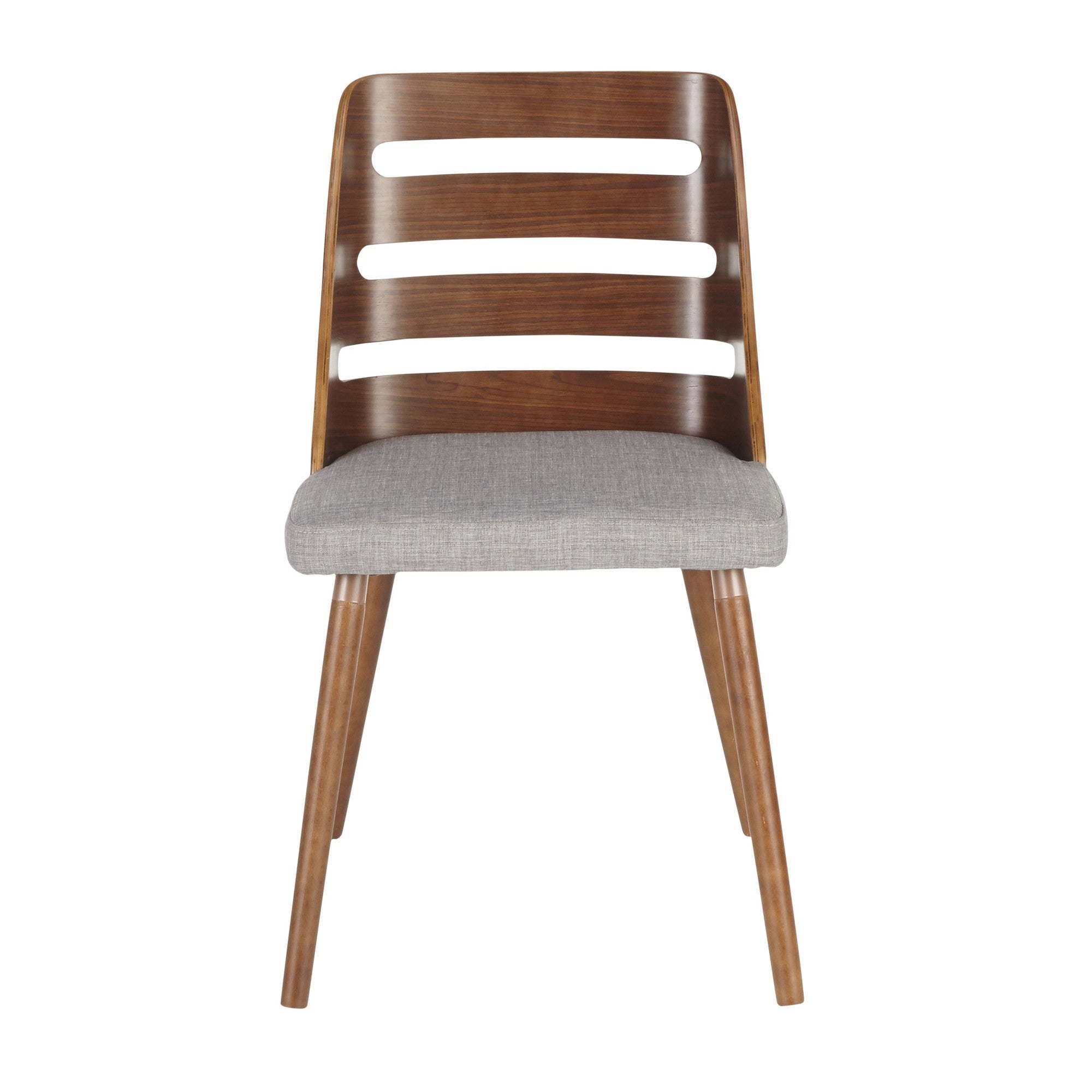 Trevi Chair - Walnut Wood, Grey Fabric