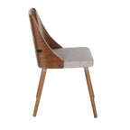 Trevi Chair - Walnut Wood, Grey Fabric