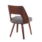 Triad Chair - Set of 2 - Walnut Bamboo, Grey Noise Fabric