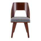Triad Chair - Set of 2 - Walnut Bamboo, Grey Noise Fabric
