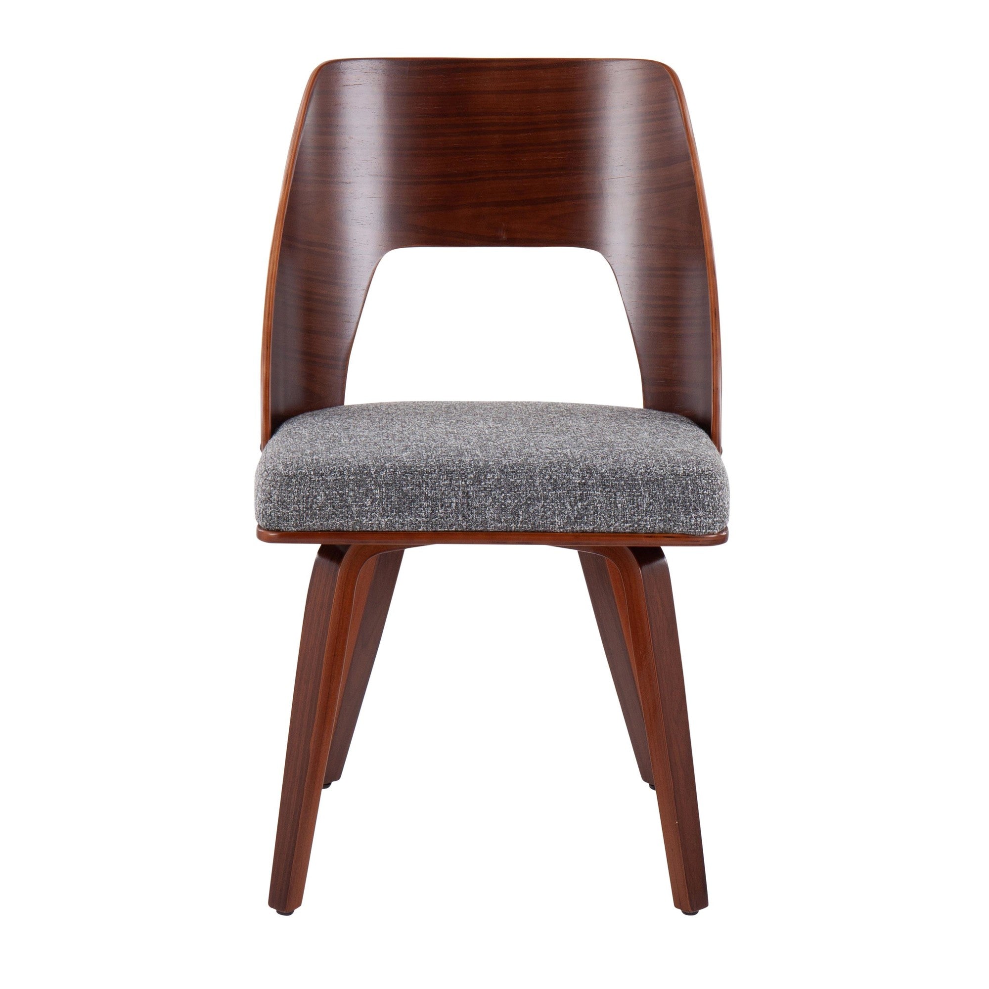 Triad Chair - Set of 2 - Walnut Bamboo, Grey Noise Fabric