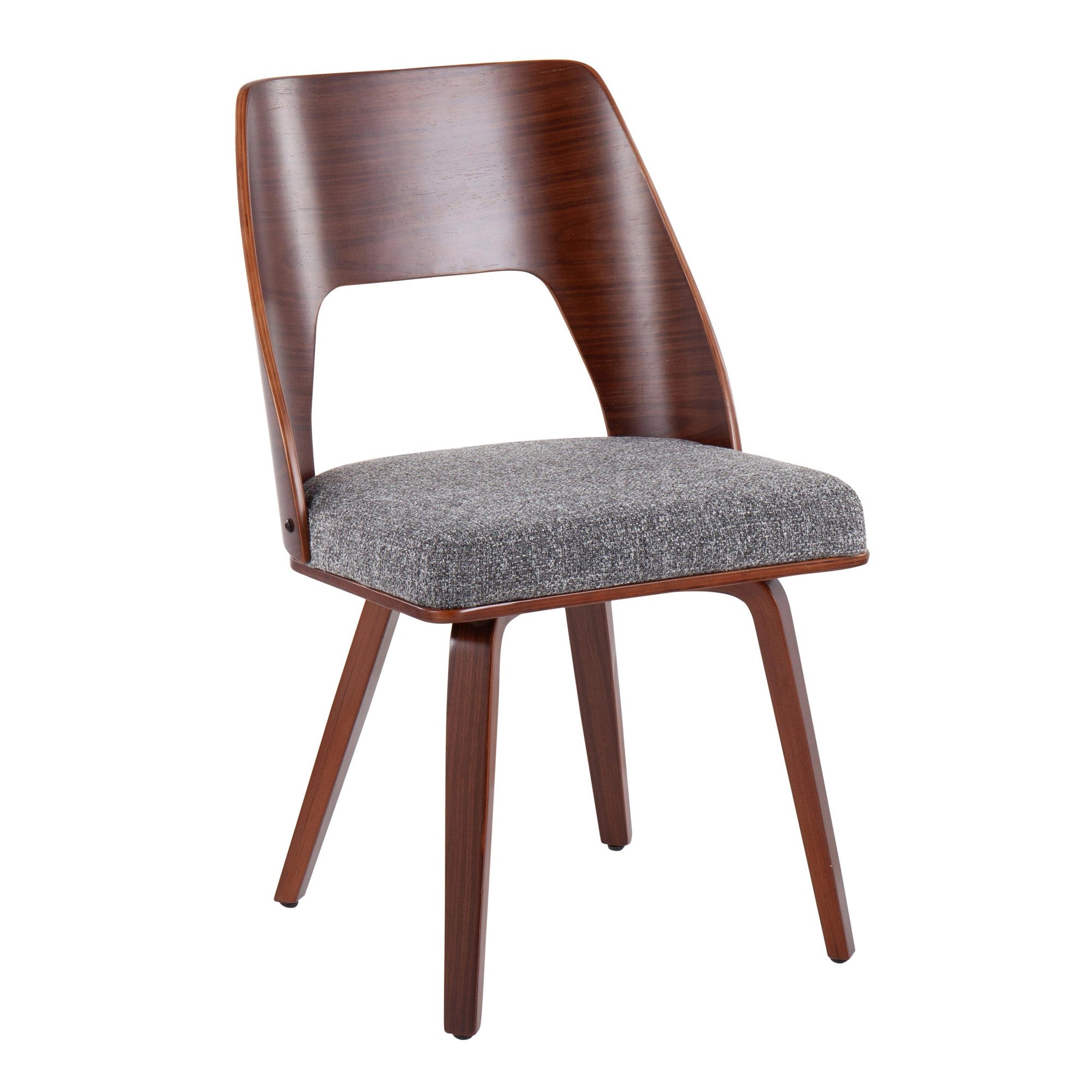Triad Chair - Set of 2 - Walnut Bamboo, Grey Noise Fabric