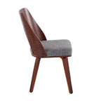 Triad Chair - Set of 2 - Walnut Bamboo, Grey Noise Fabric