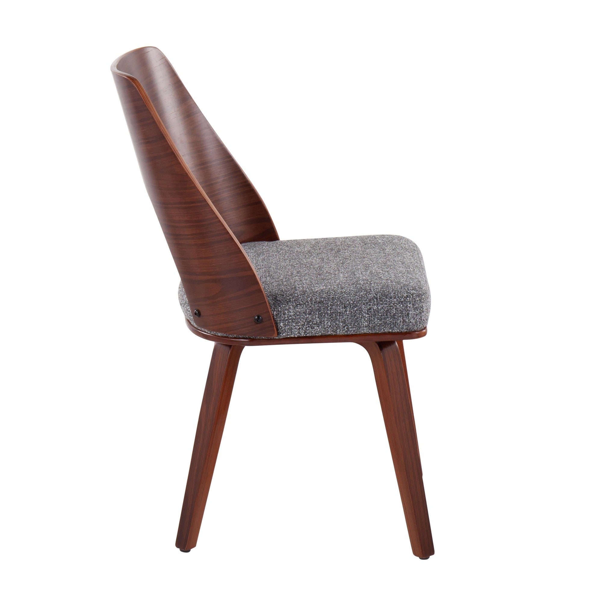 Triad Chair - Set of 2 - Walnut Bamboo, Grey Noise Fabric