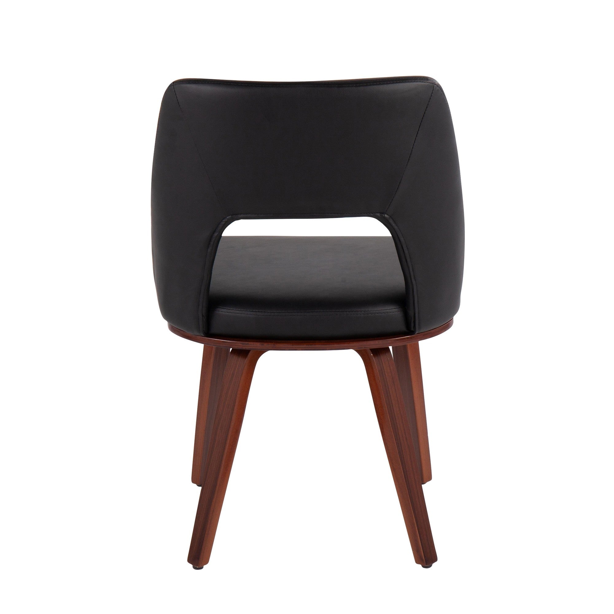 Triad Upholstered Chair - Set of 2 - Walnut Bamboo, Black PU