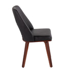 Triad Upholstered Chair - Set of 2 - Walnut Bamboo, Black PU
