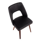 Triad Upholstered Chair - Set of 2 - Walnut Bamboo, Black PU
