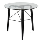Trilogy Round Dinette Table - Black Wood, Clear Glass