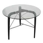 Trilogy Round Dinette Table - Black Wood, Clear Glass
