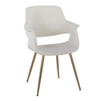 Vintage Flair Chair - Set of 2 - Gold Metal, Cream Velvet