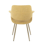 Vintage Flair Chair - Set of 2 - Gold Metal, Yellow Fabric