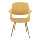 Vintage Flair Chair - Set of 2 - Gold Metal, Yellow Fabric